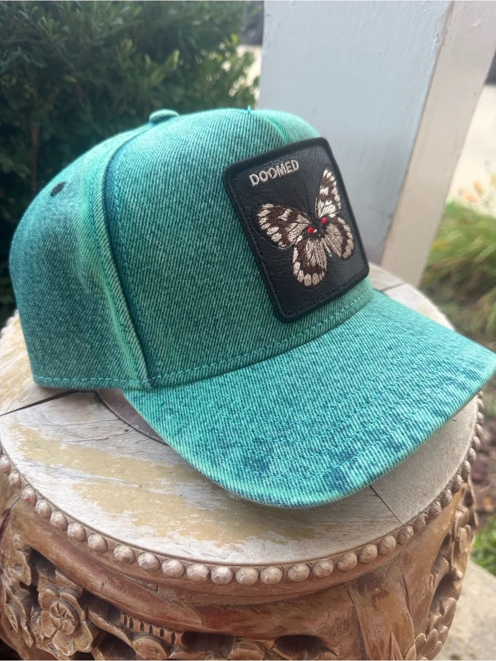 🦋Unisex doomed green denim butterfly 🧢 hat 🦋